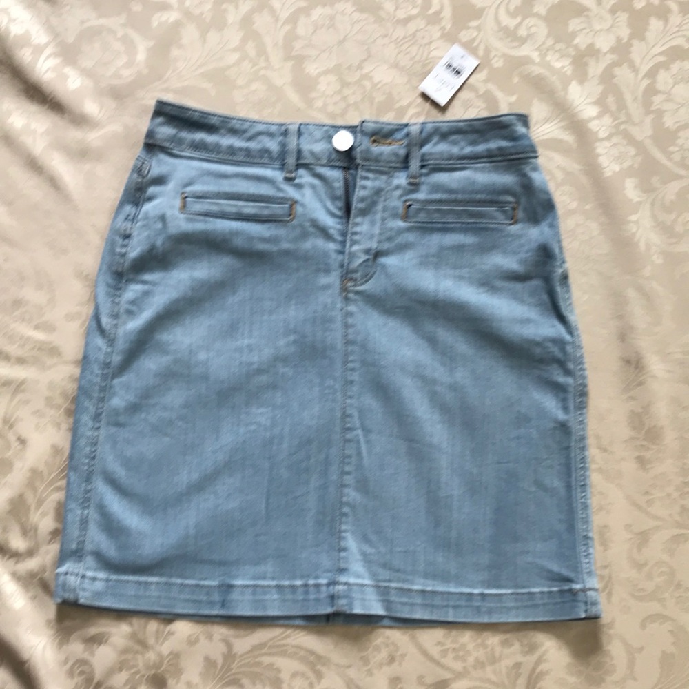 Loft light blue denim skirt